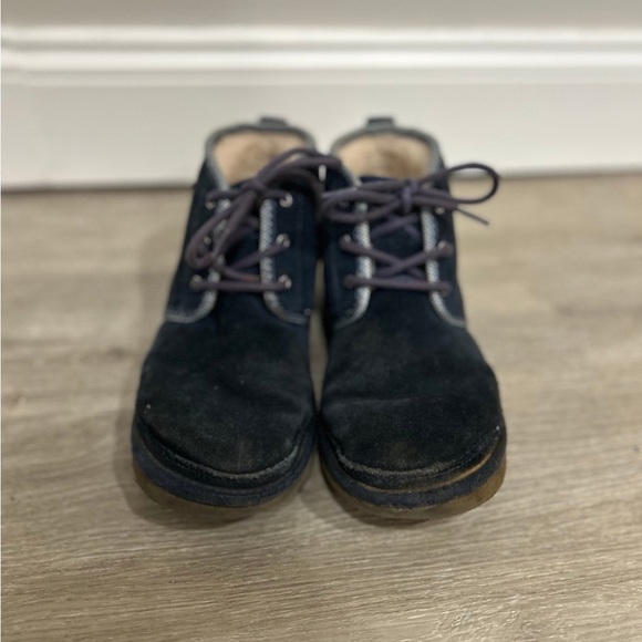 Ugg Neumel Suede Ankle Boots Lace-Up Winter Navy Blue Women’s Size 7 - Picture 2 of 6